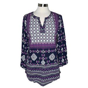 GNW Indigo M medallion print top blue purple